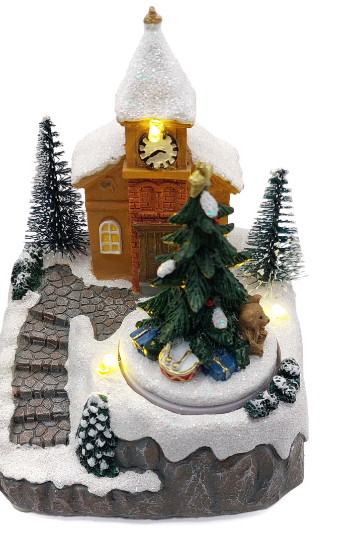 Snowy Church. Christmas Village Wizardi F07-N1-12-2704A