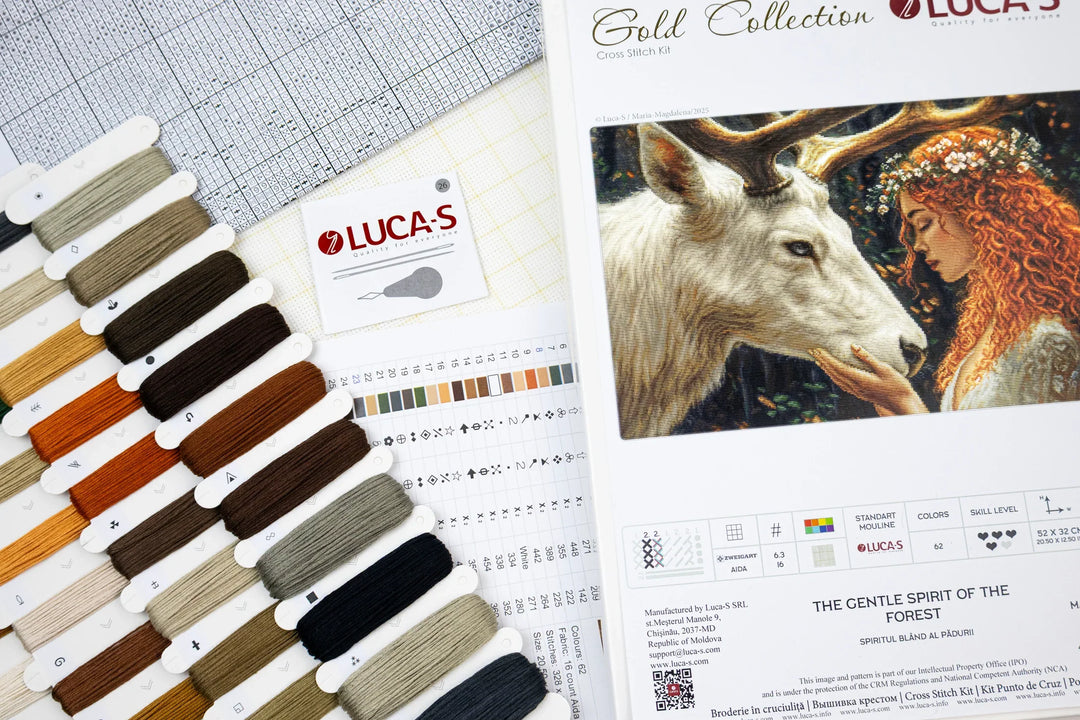 The Gentle Spirit of the Forest Counted Cross-Stitch Kit by Luca-S B724L