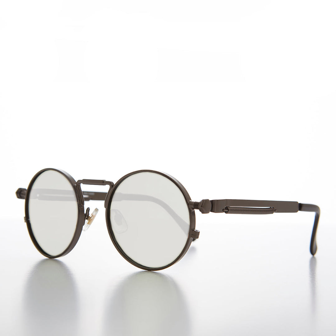 Round Gunmetal Metal Goth Steampunk Sunglass - Ivan 5