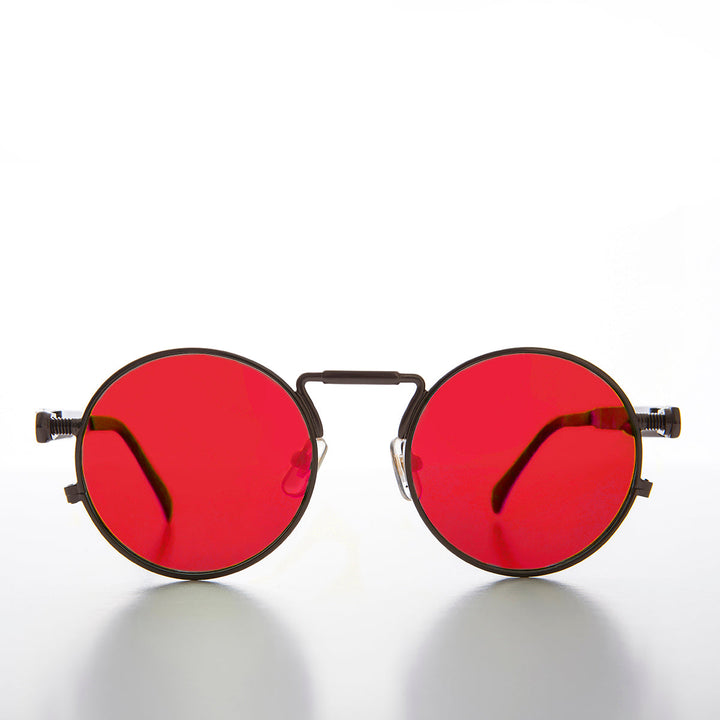 Round Gunmetal Metal Goth Steampunk Sunglass - Ivan 5