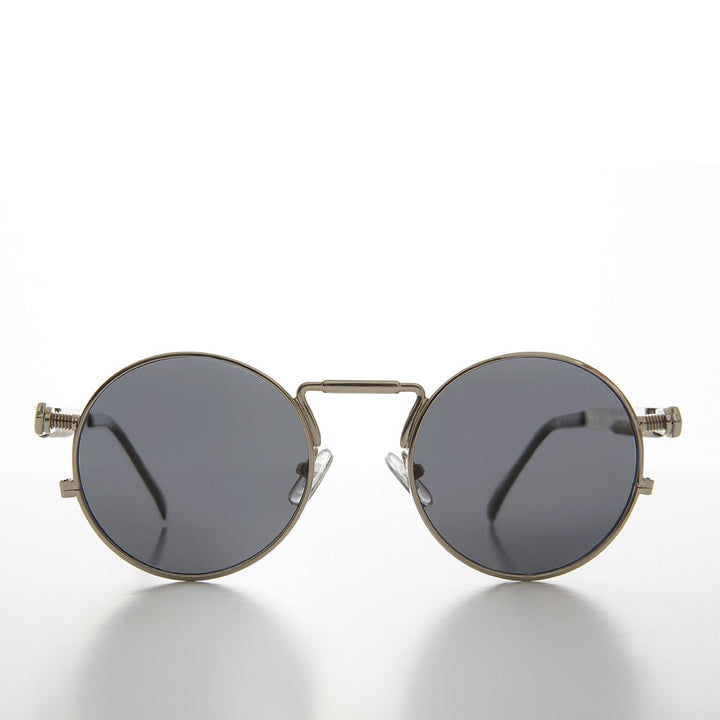 Round Silver Goth Steampunk Sunglass - Ivan 1