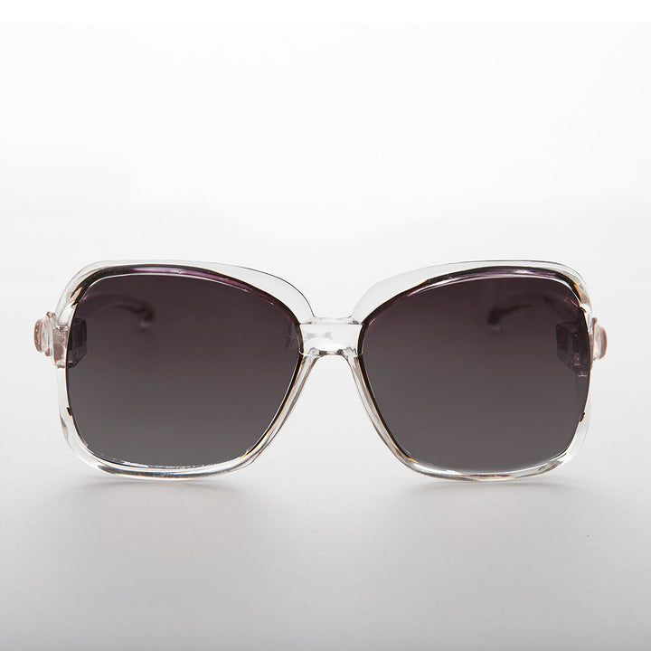 Oversized Square Clear Frame Vintage Sunglasses - Ibiza 1
