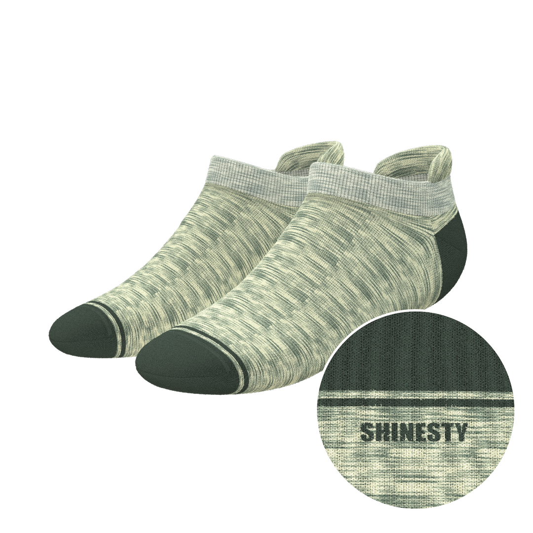 The Illusion | Green Pattern Heel Hammock™ Ankle Socks