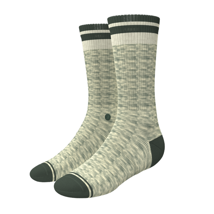 The Illusion | Green Pattern Heel Hammock™ Crew Socks