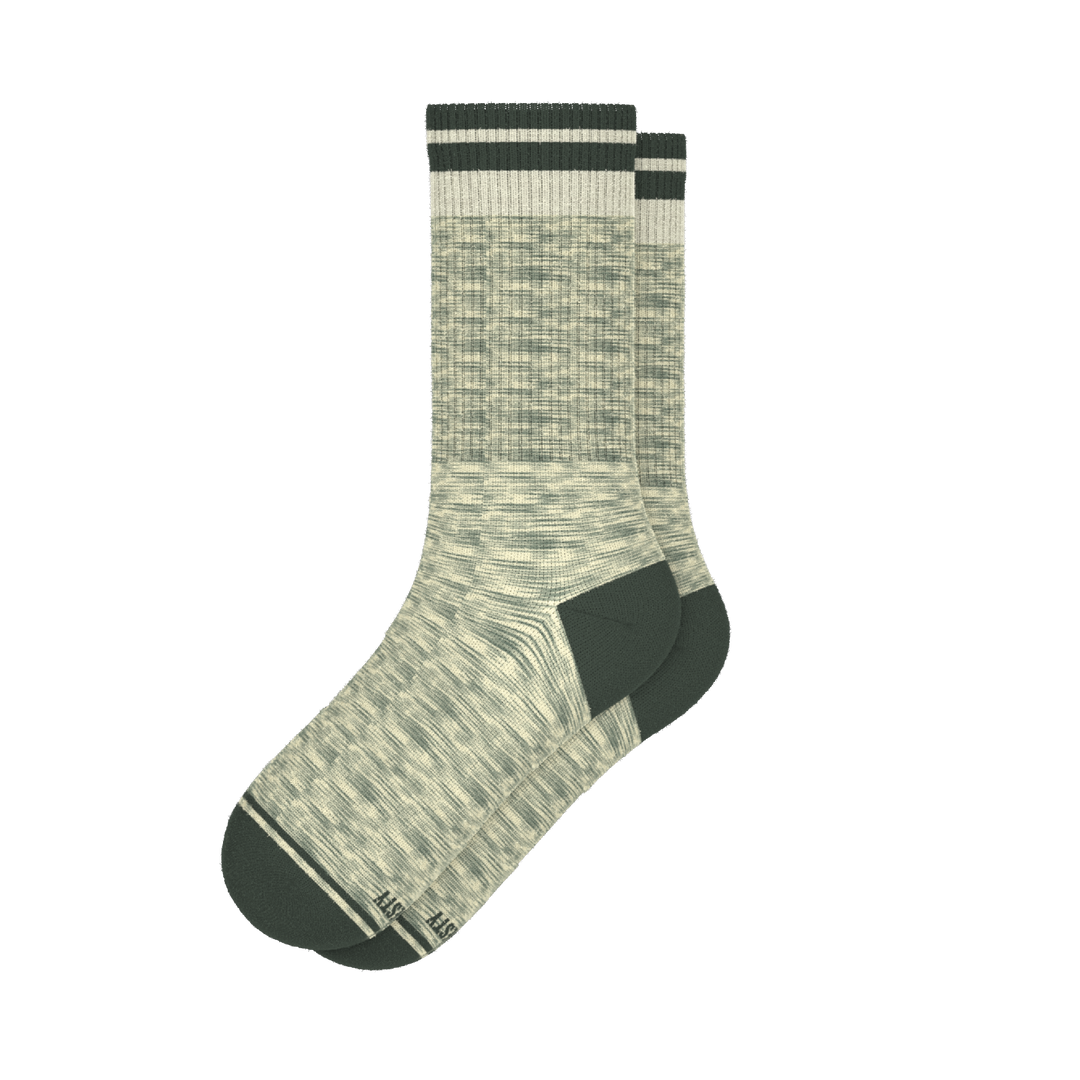 The Illusion | Green Pattern Heel Hammock™ Crew Socks