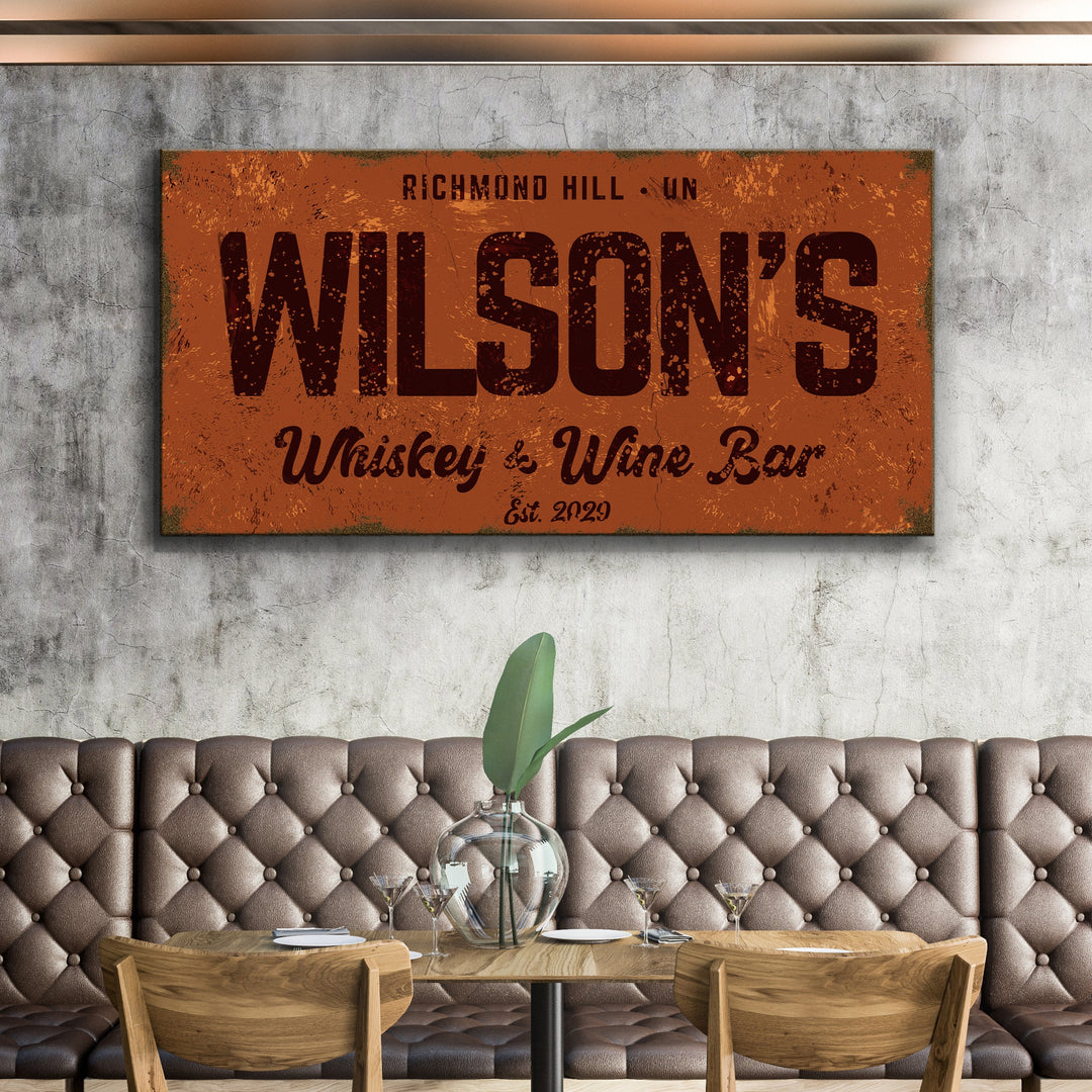 Whiskey And Wine Bar Sign