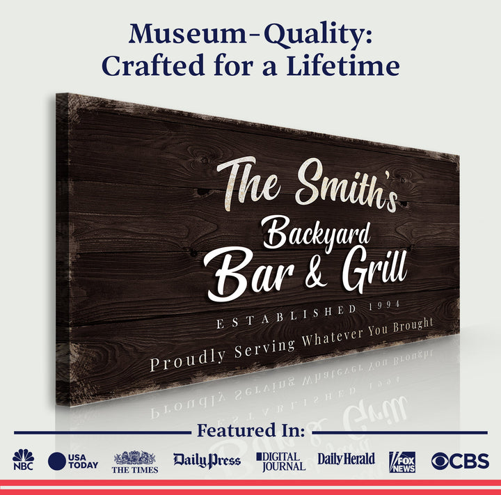 Backyard Bar & Grill Sign XV