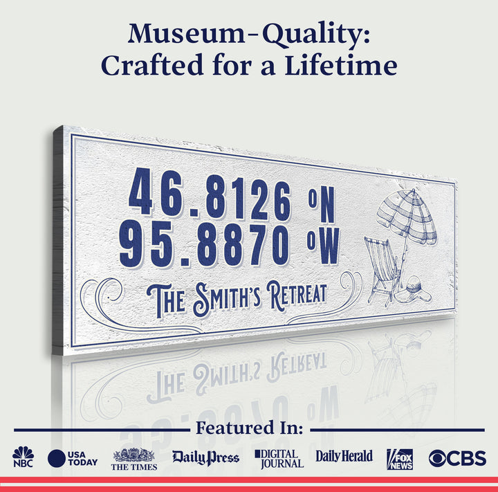 House Retreat Coordinates Sign