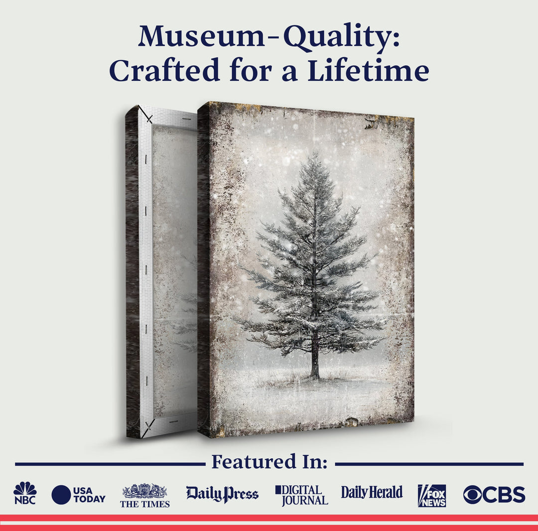 Vintage Christmas Tree Wall Art with Free Christmas Recipe Book