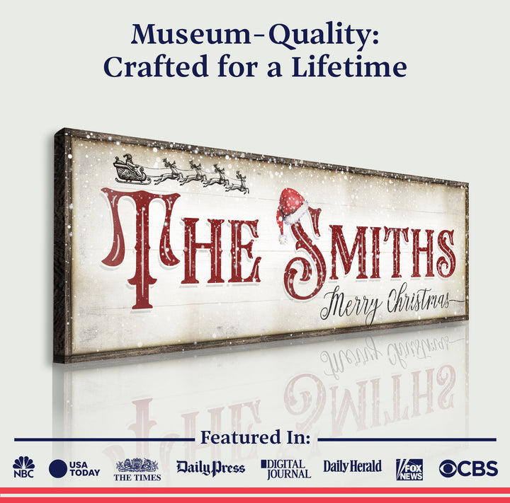 Christmas Family Name Sign IV