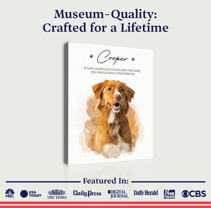 Pet Memorial Portrait Watercolor Sign If Love Alone