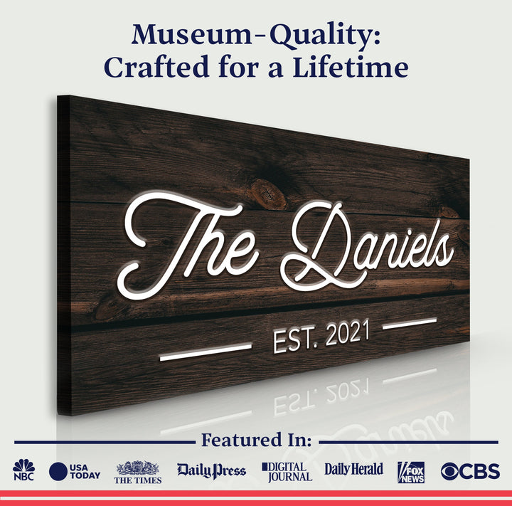 Wooden Family Name Sign