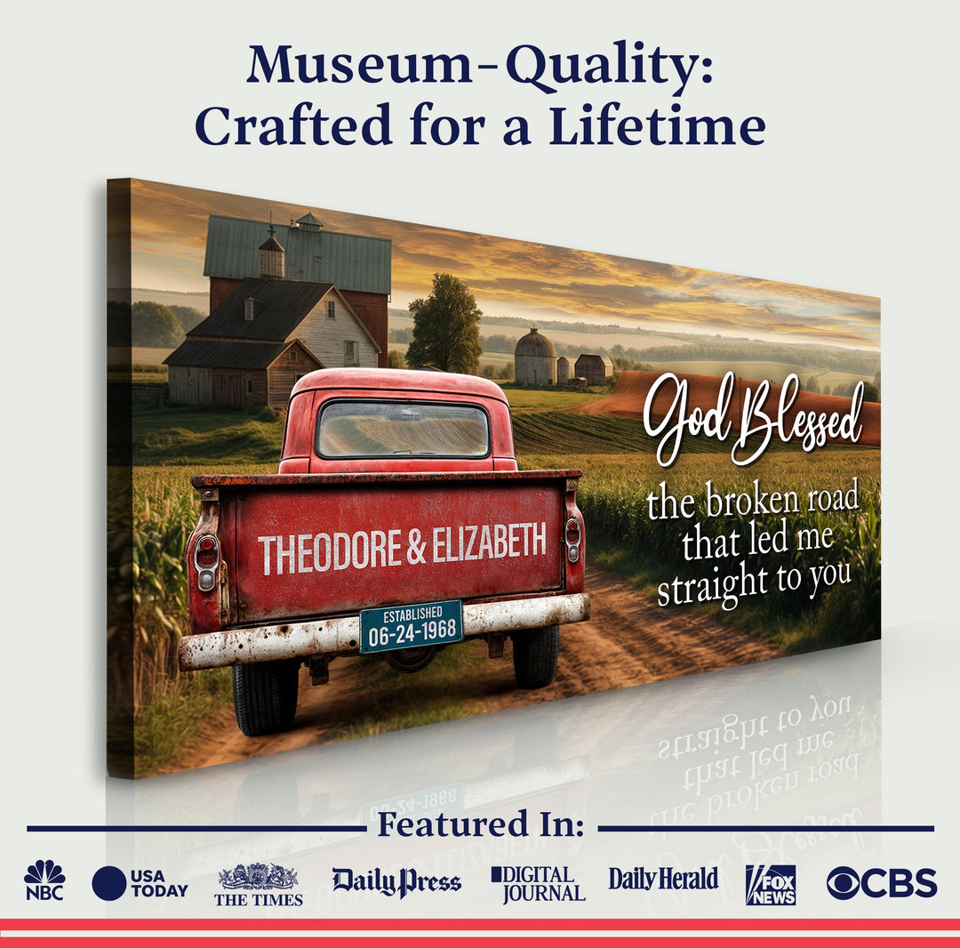 Custom Vintage Truck Couple Sign