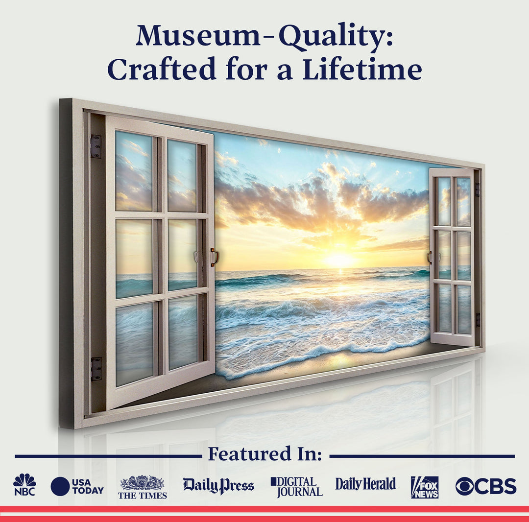 Sunrise Beach Window Scenery Wall Art