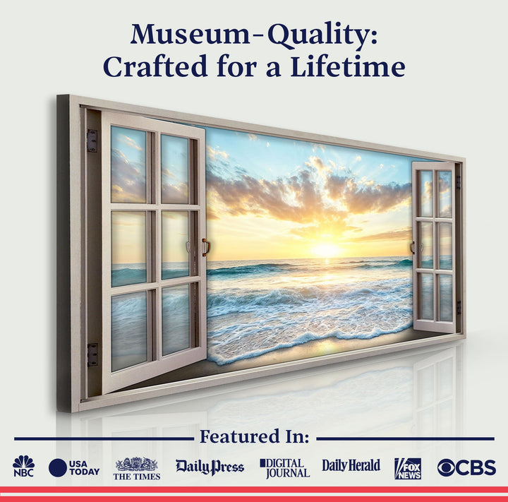 Sunrise Beach Window Scenery Wall Art