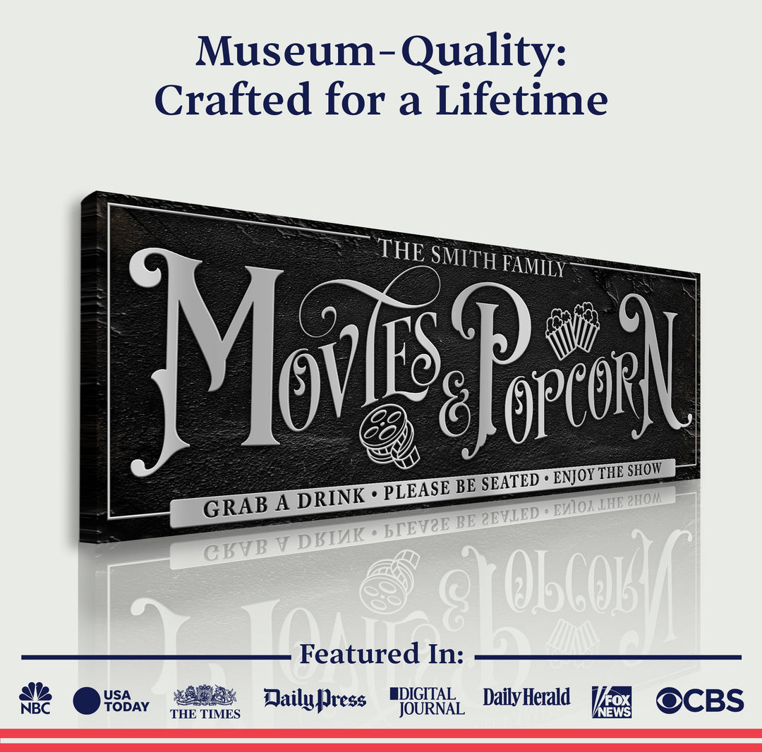 Personalized Movies & Popcorn Sign