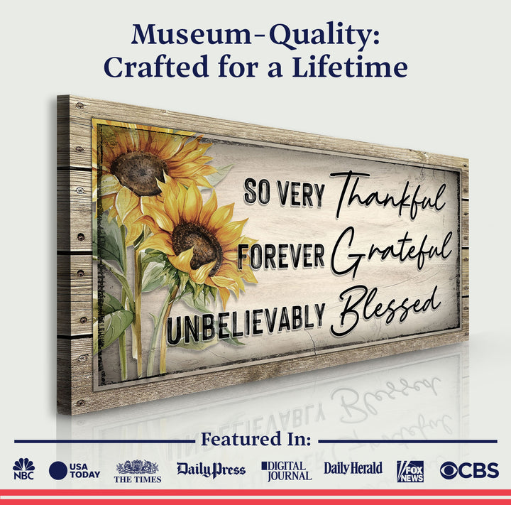 Grateful Thankful Blessed Family Sign II