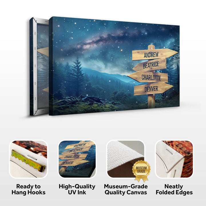 Starry Sky Family Names Sign