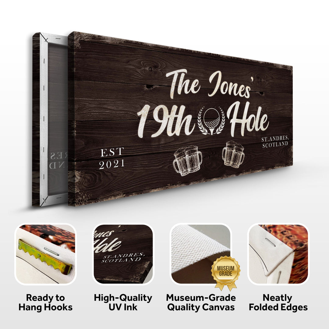 19th Hole Golf Personalized Sign II
