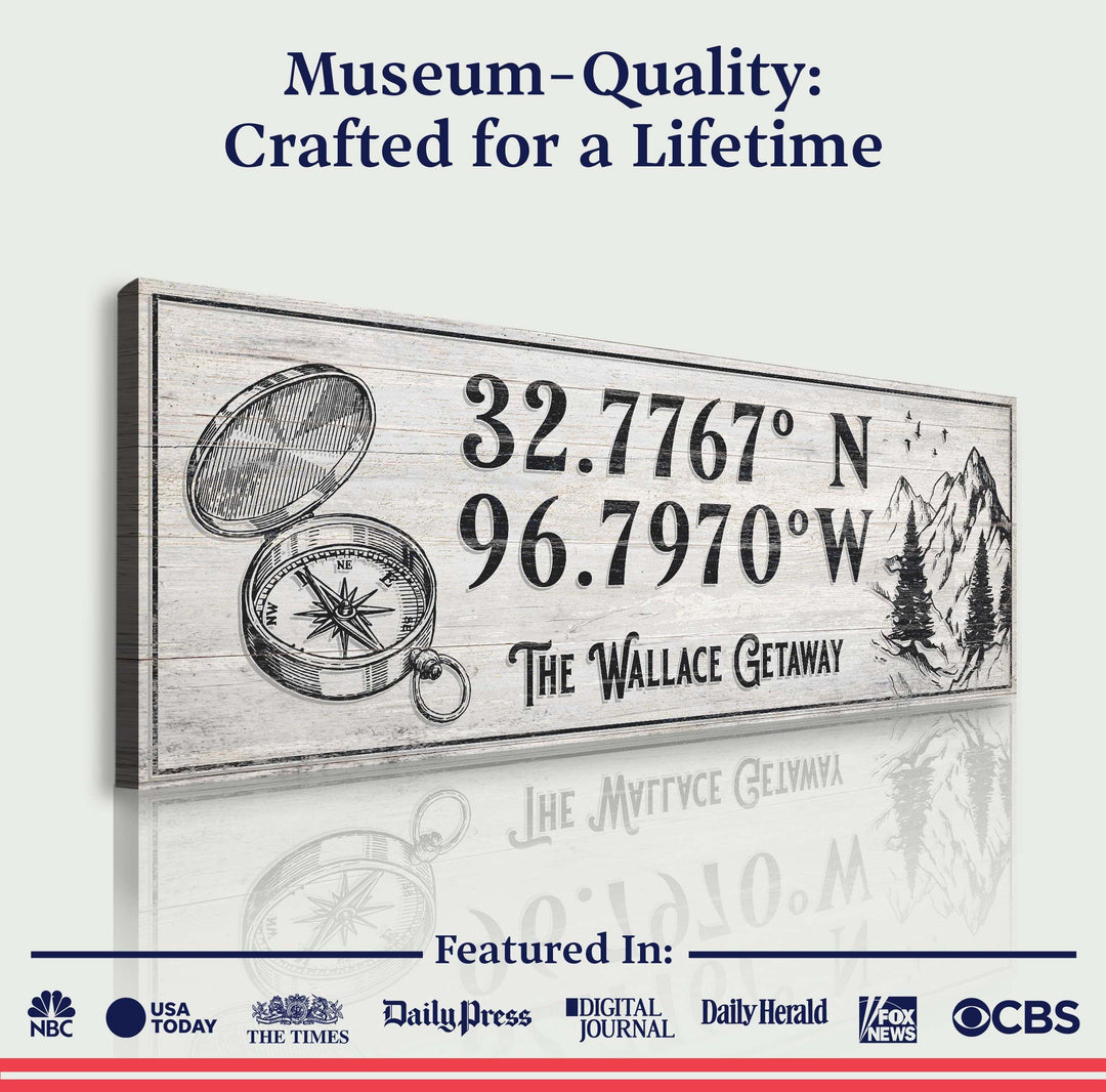 House Retreat Coordinates Sign II