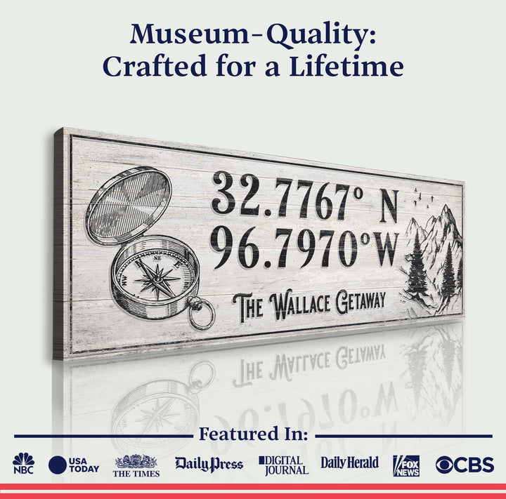 House Retreat Coordinates Sign II