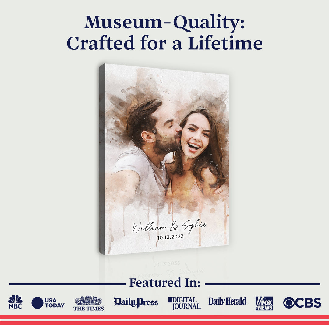 Custom Couple Watercolor Portrait