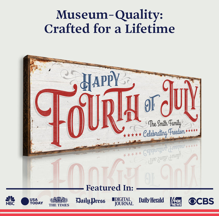 Happy 4th of July Personalized Sign