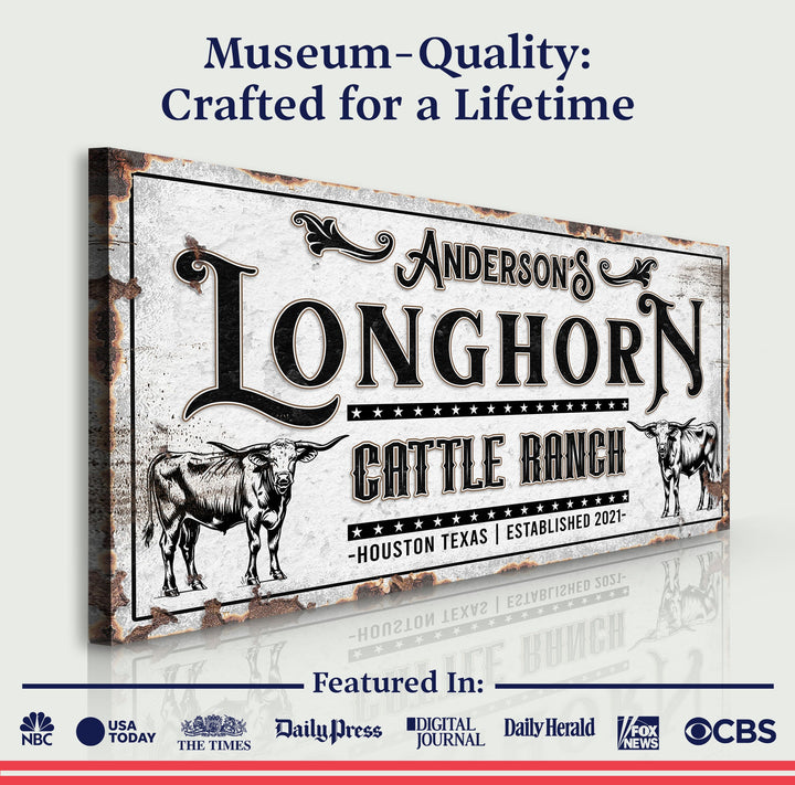 Personalized Long Horn Cattle Sign
