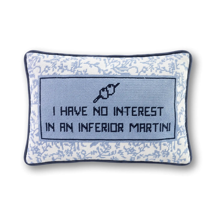 Inferior Martini Needlepoint Pillow