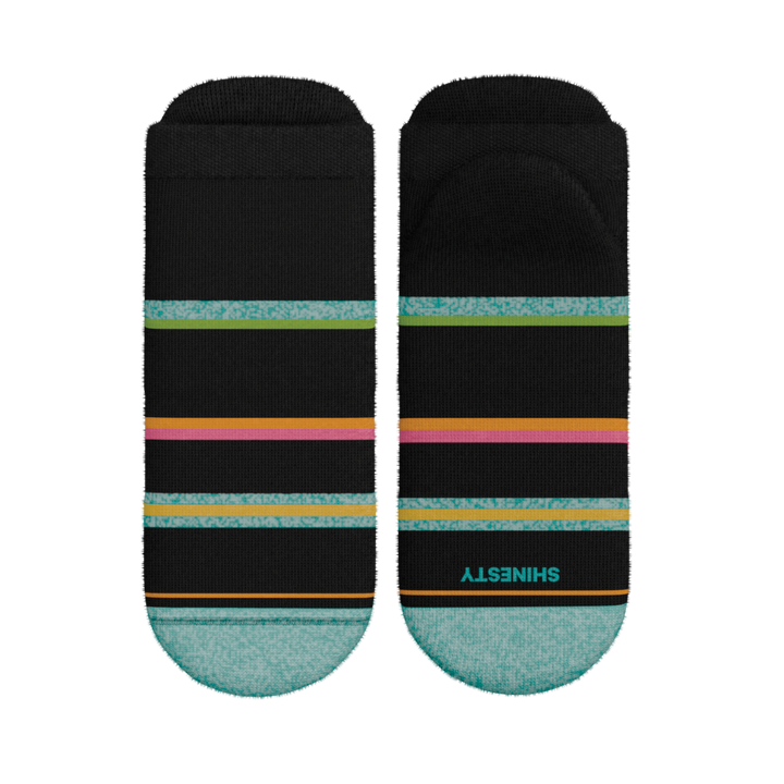 The Island Time | Black Tropical Heel Hammock™ Ankle Socks