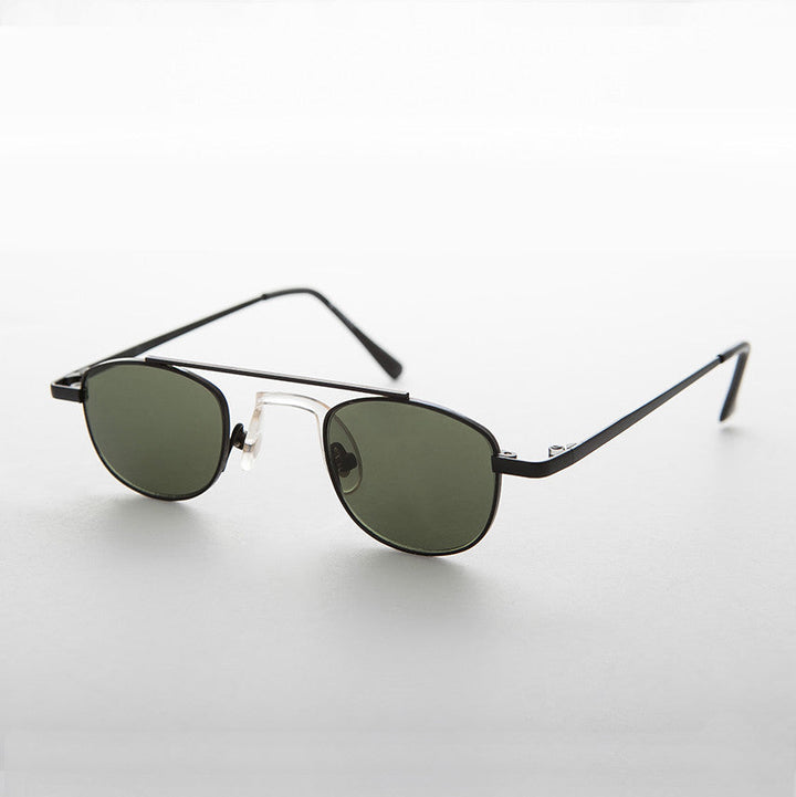 Small Square Aviator Sunglass Vintage with Silicone Wrap Nose Pad - Jasper