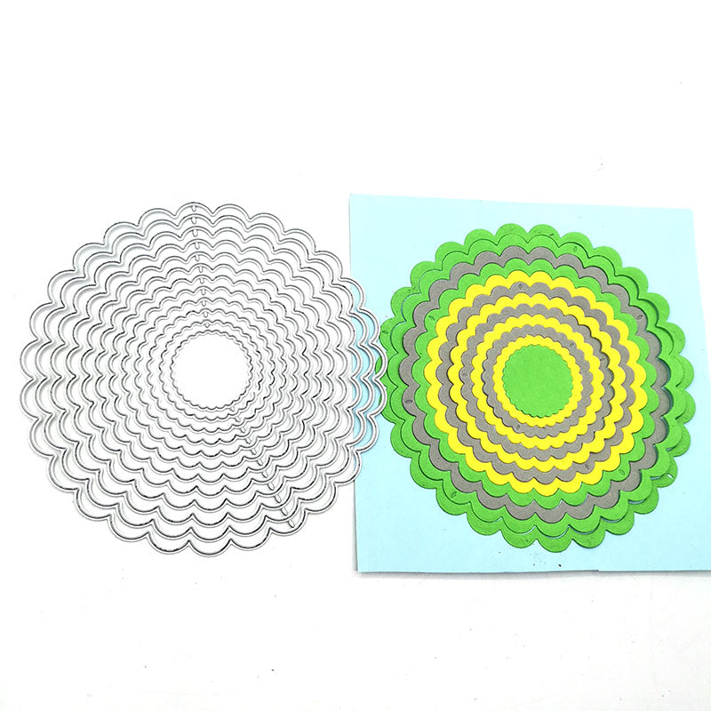 Scalloped Circle Scrapbooking Cutting Die by Wizardi QJ01
