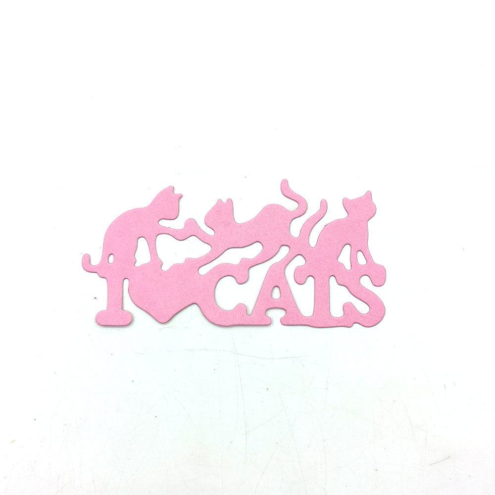 I Love Cats Scrapbooking Cutting Die by Wizardi QJ95