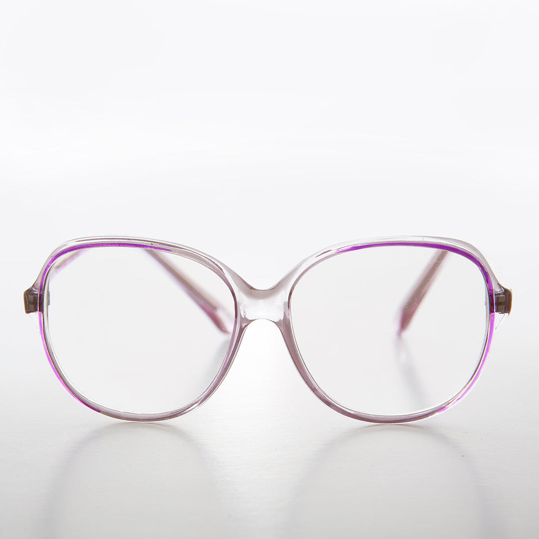 Clear Retro Reading Glasses with Color Accent - Jess