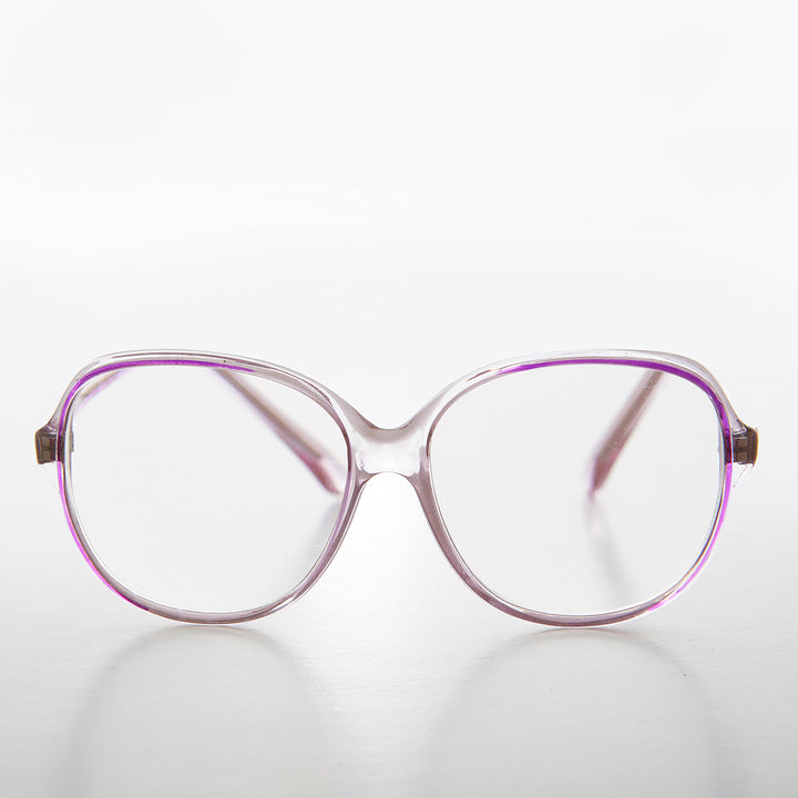 Clear Retro Reading Glasses with Color Accent - Jess