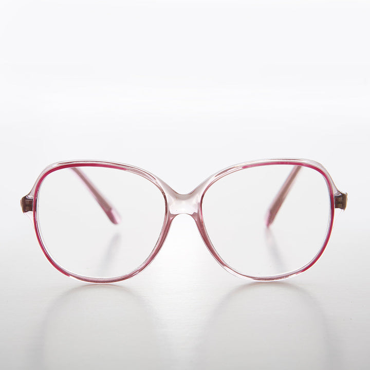Clear Retro Reading Glasses with Color Accent - Jess