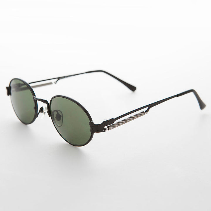 Spring Temple Oval Steampunk Vintage Sunglass - Jeter