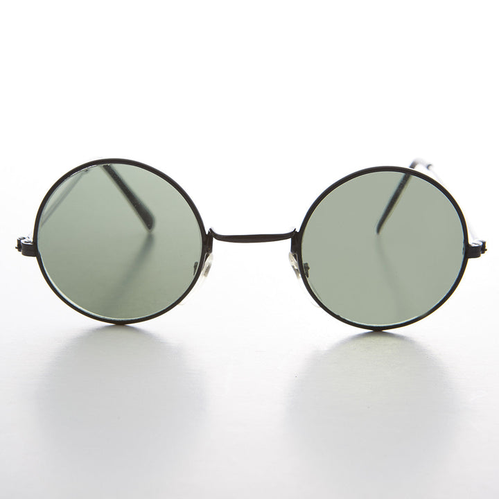 Round Hippie Vintage Sunglass with Glass Lens - Johnny