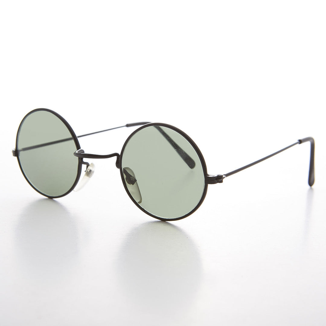 Round Hippie Vintage Sunglass with Glass Lens - Johnny