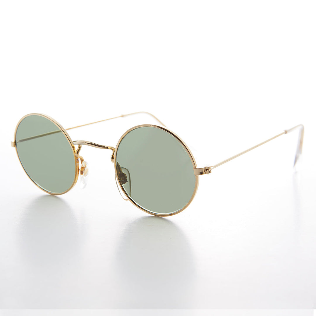 Round Hippie Vintage Sunglass with Glass Lens - Johnny