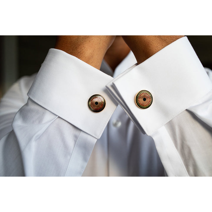 Mosaic Floor Round Cuff Links