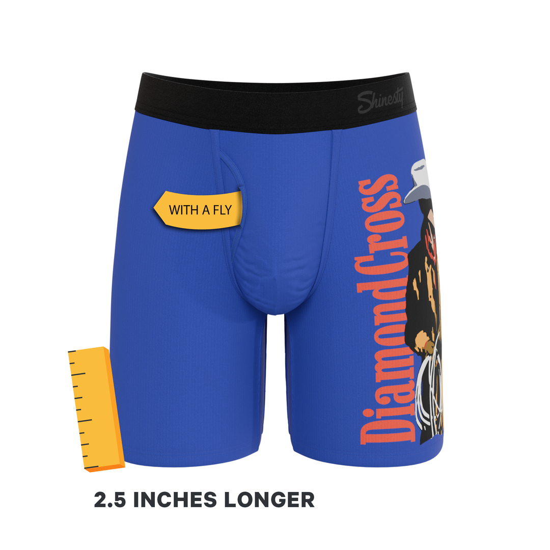 The Jackson | Blue Cowboy Shinesty x Diamond Cross Ranch Long Leg Ball Hammock® Pouch Underwear With Fly