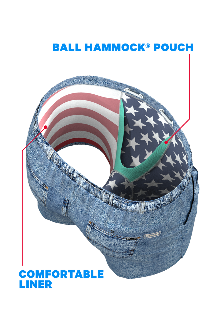 The Jacksonville Jort | Denim USA Ball Hammock® Pouch 8" Swim Trunks