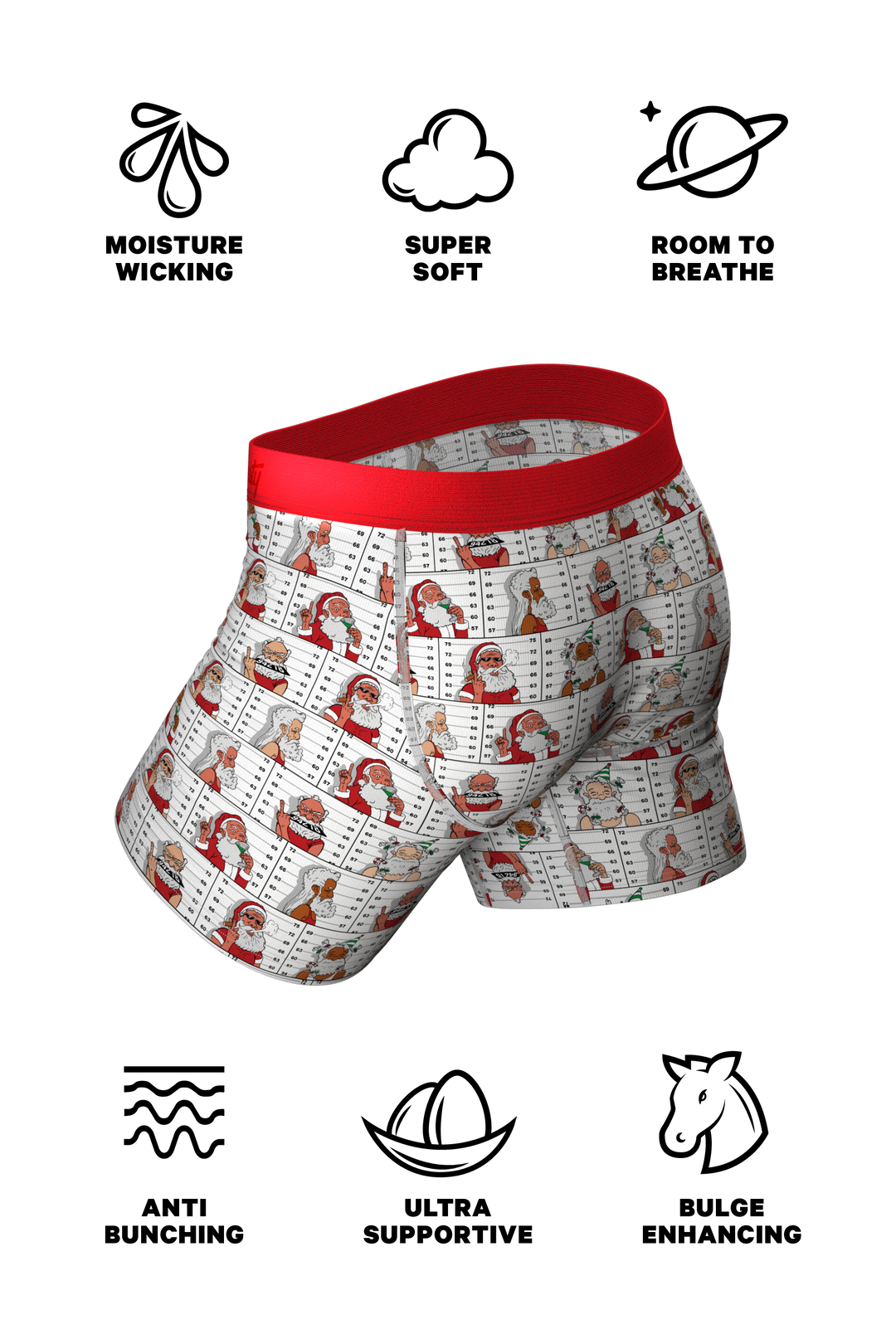 The Jailbird | Mugshot Santa Ball Hammock® Pouch Underwear With Fly
