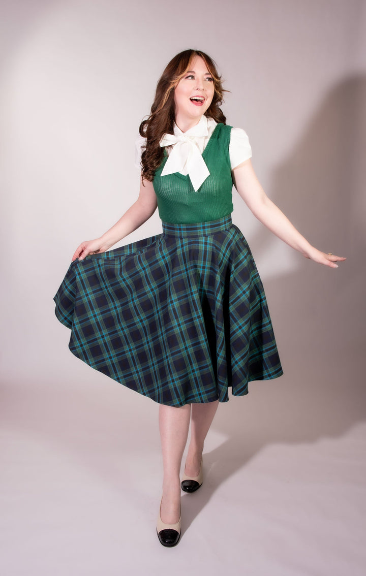 Haute Circle Skirt - Flannel, Blue & Teal Plaid
