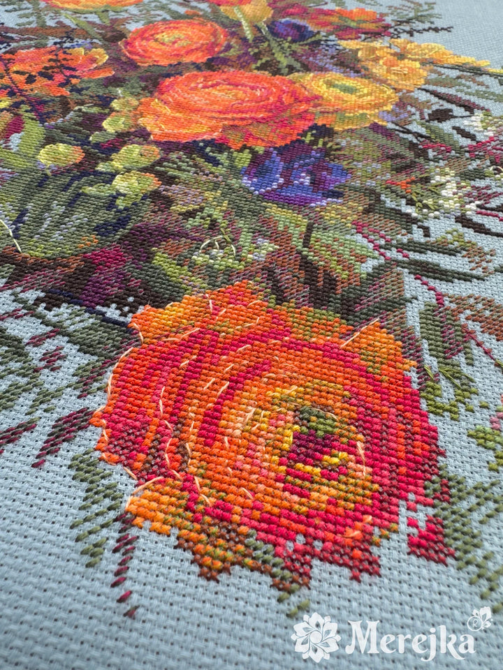Sunlit Petals K-270 Counted Cross-Stitch Kit