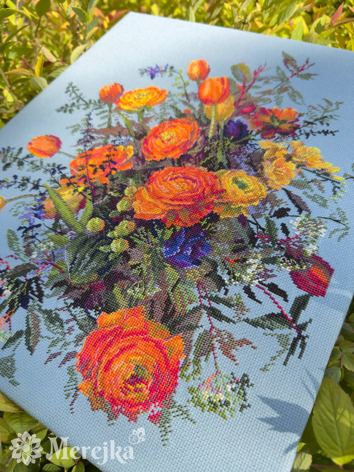 Sunlit Petals K-270 Counted Cross-Stitch Kit