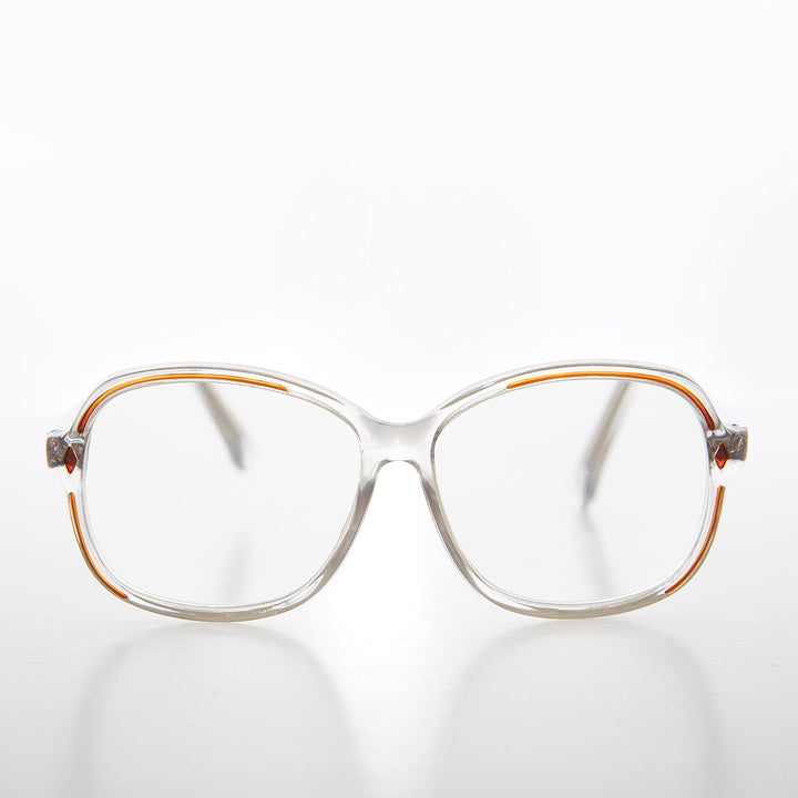 Clear Women's Retro Reading Glasses with Color Accents - Kara
