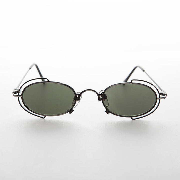 Tiny Oval 90s Metal Vintage Sunglasses - Klaus
