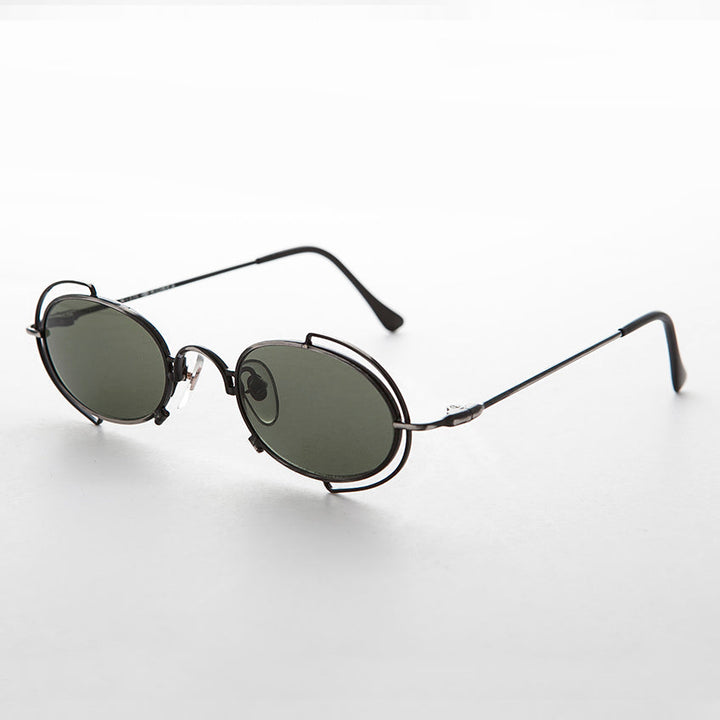 Tiny Oval 90s Metal Vintage Sunglasses - Klaus
